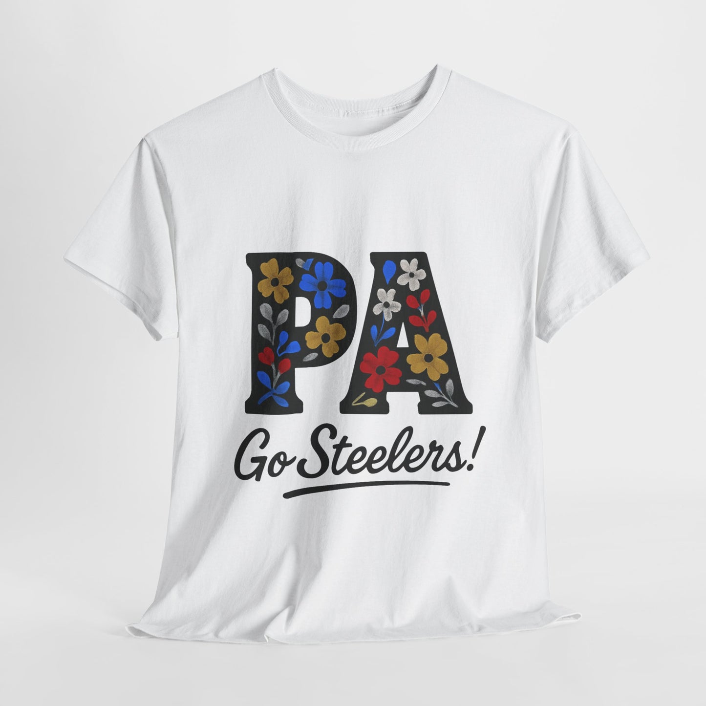 Sports Fan Tee - Floral PA Go Steelers Unisex Heavy Cotton Tee