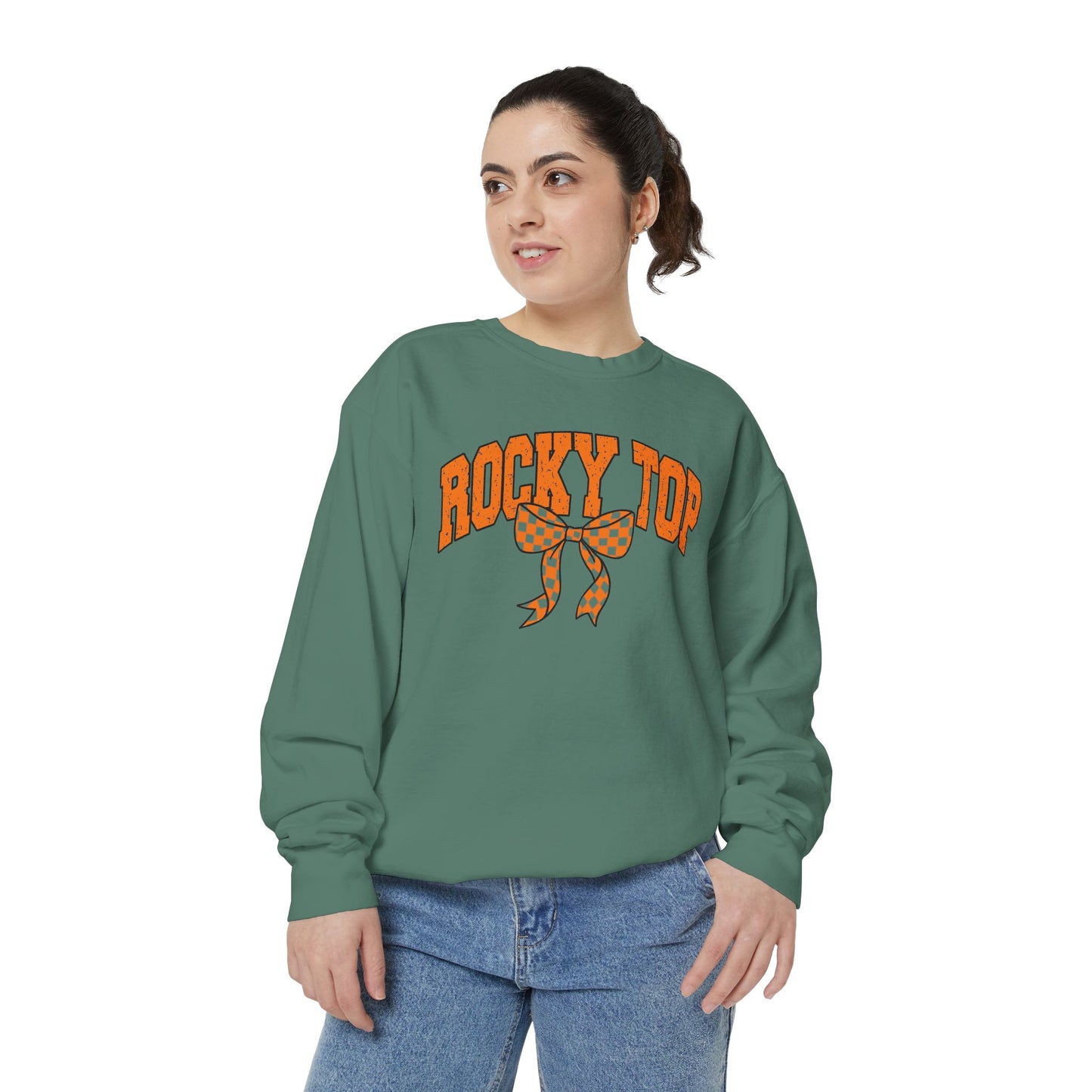 Rocky Top Bow Sweatshirt — Tennessee Checkerboard Vintage Crewneck