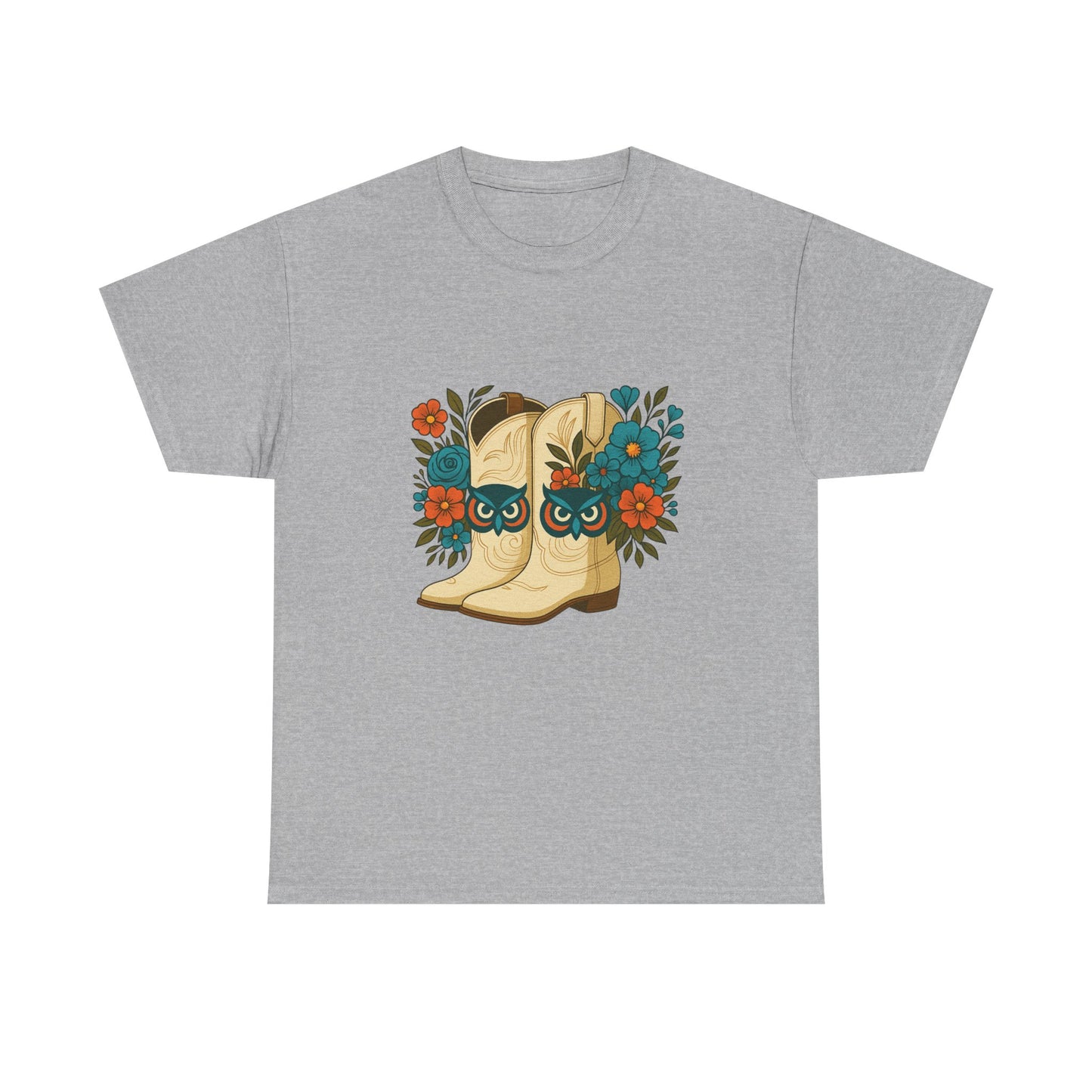 Floral Cowboy Boots Tee, Perfect for Country Music Lovers, Western Style Gift, Casual Outfit, Boho Fashion, Farmhouse Decor