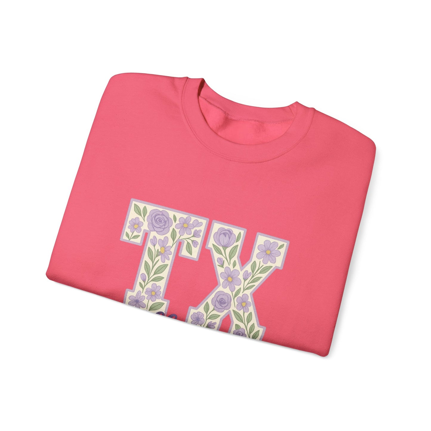 Texas Floral Sweatshirt, Cozy Unisex Crewneck, TX Riff Ram Bah Zoo Pullover, Gift for College Students, Texas Pride Apparel, Spring Fashion