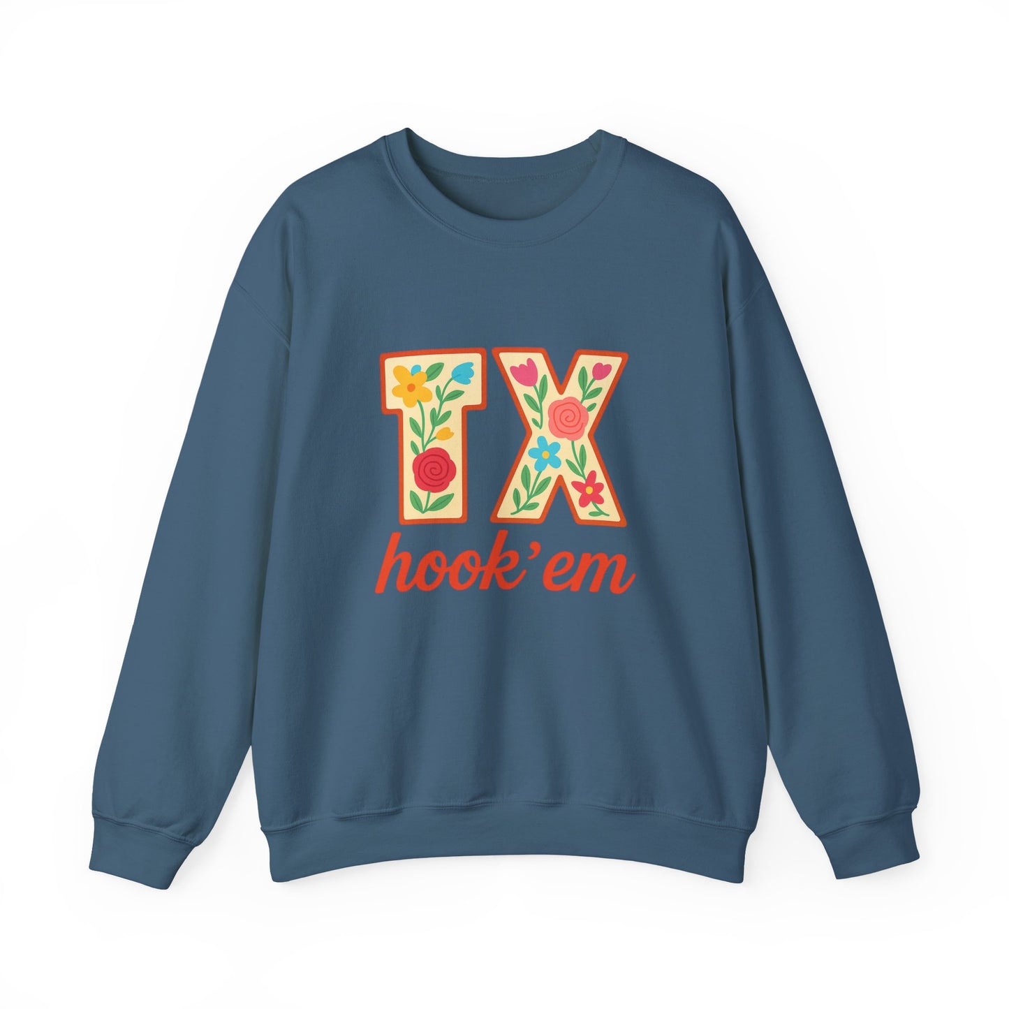TX Hook'em Unisex Crewneck Sweatshirt | Cozy Texas Pride Apparel, Perfect for Game Day, Casual Outfits, Gifting