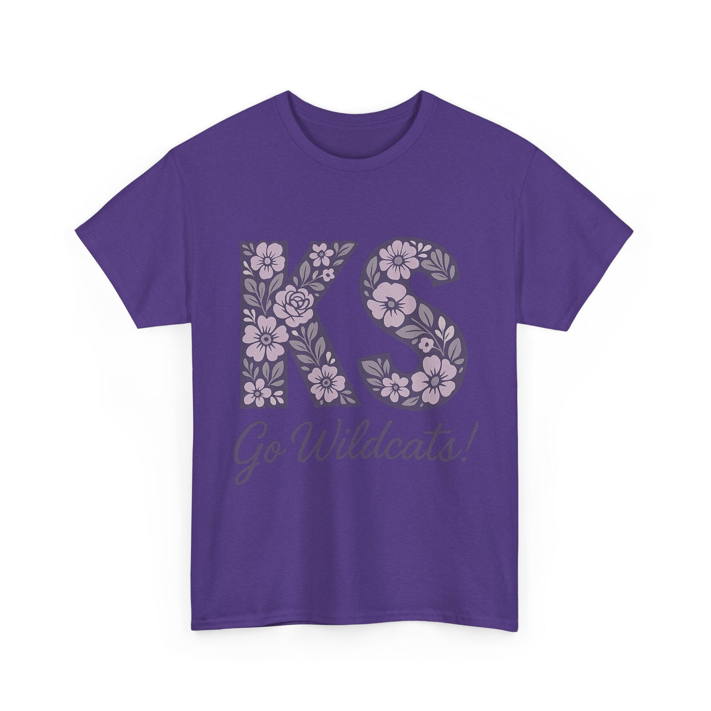 KS Floral Team Spirit Tee: Celebrate Kansas State Wildcats in Style, Perfect for Sports Events, Gifts, & Casual Wear