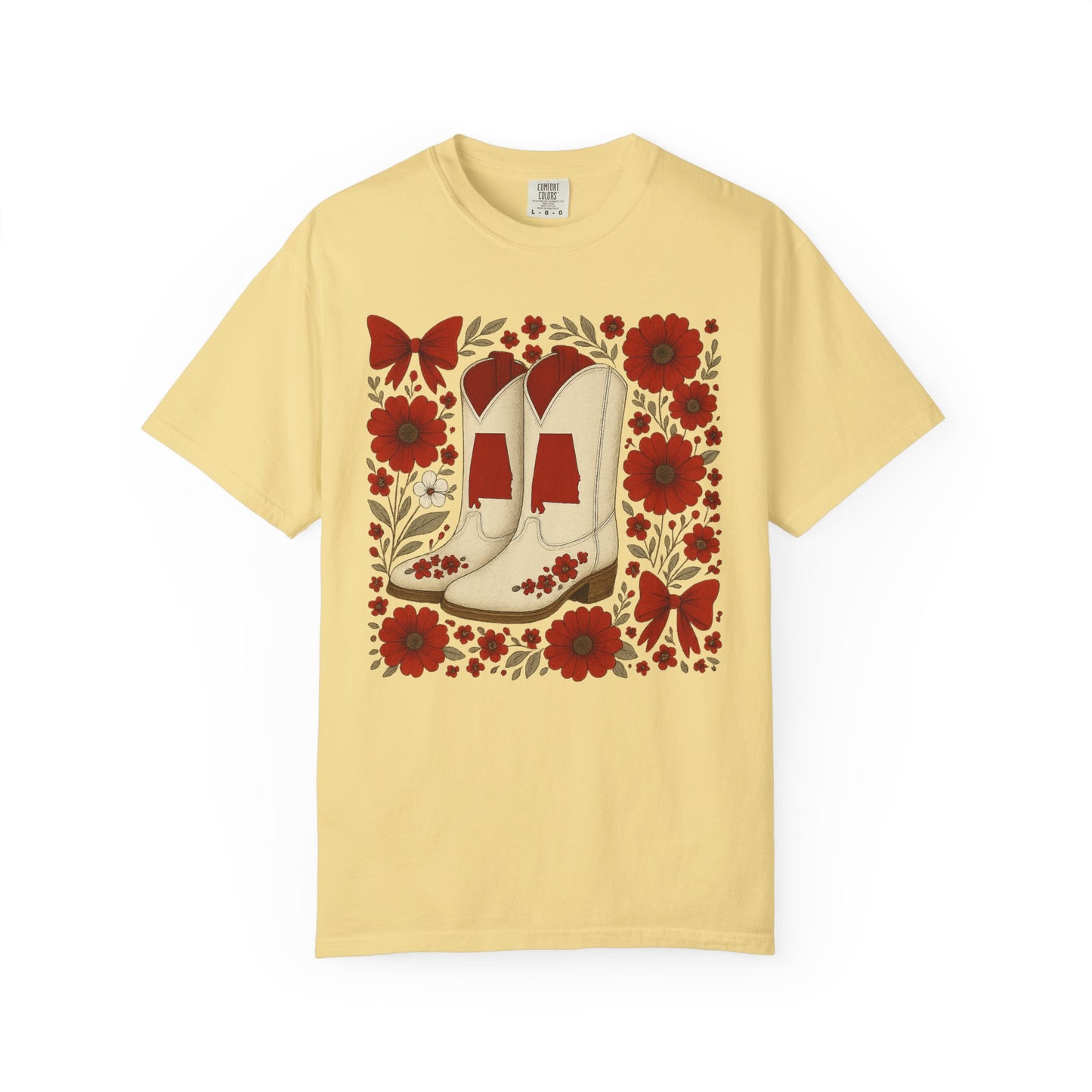 Vintage Cowboy Boots Floral Unisex T-shirt - Alabama Fan, Bama Game Day