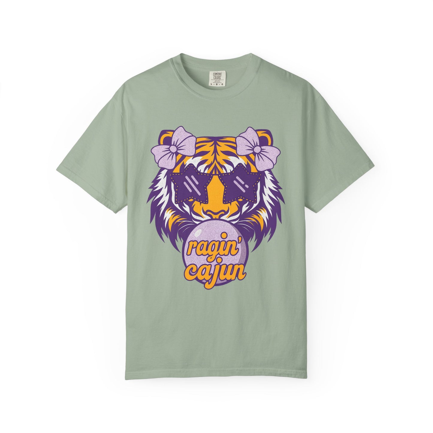 Ragin Cajun Bow Bubble Tiger T-Shirt - Casual Wear and Gift for Animal Lovers