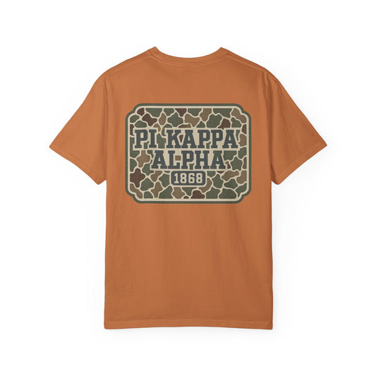 PiKappaAlpha Camouflage T-Shirt | Unisex Garment-Dyed Tee | Casual Wear, Greek Life Apparel, College Gifts, Brotherhood Shirt, Event [...]