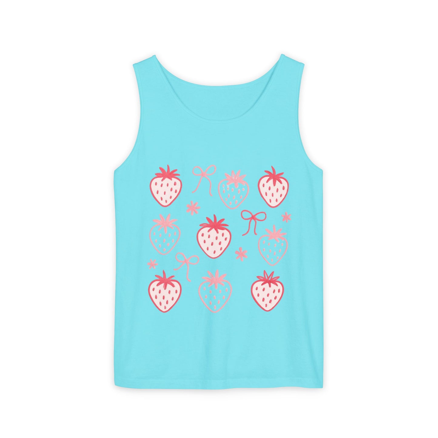 Strawberry Print Tank Top - Summer Vibes Beachwear
