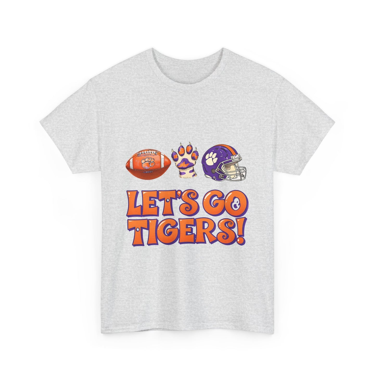 Unisex Heavy Cotton Tee - Let's Go Tigers! Sports Fan Tee, Game Day Shirt, Tailgate Apparel, Team Pride Top, College Football Gear