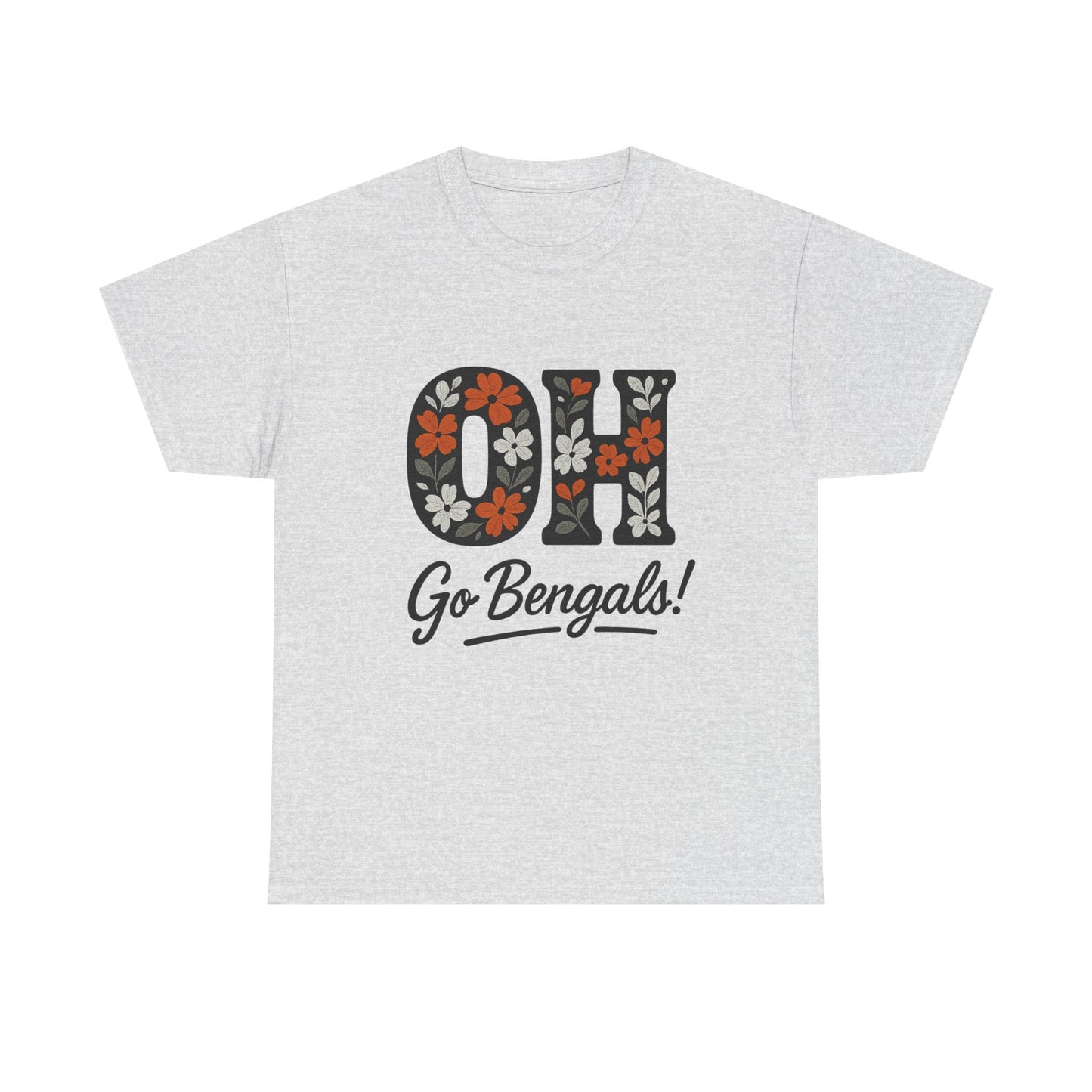 Bengals Floral Tee - Unisex Heavy Cotton