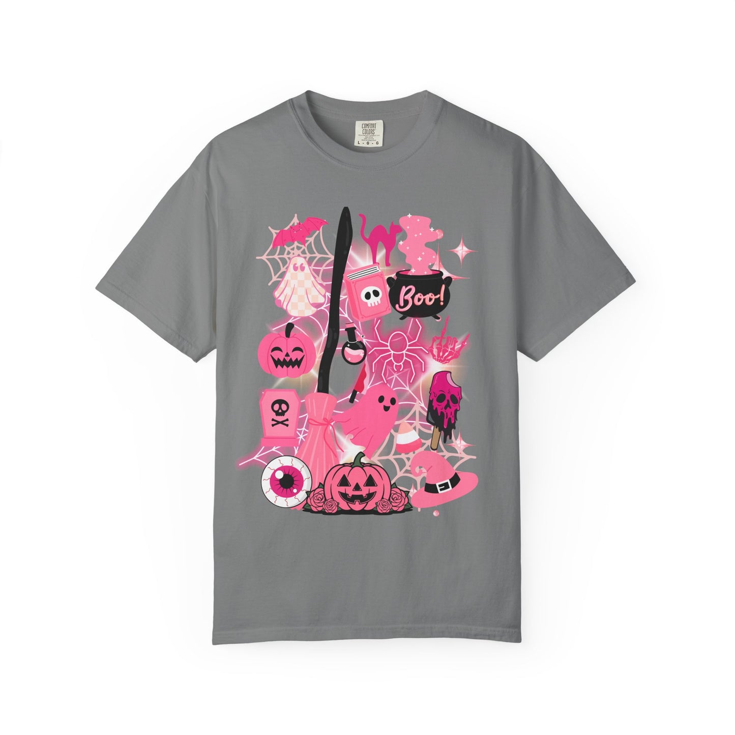 Pink Halloween-Themed Unisex T-shirt, Spooky Shirt, Ghostly Apparel, Boo T-shirt, Fall Fashion, Halloween Costume Top