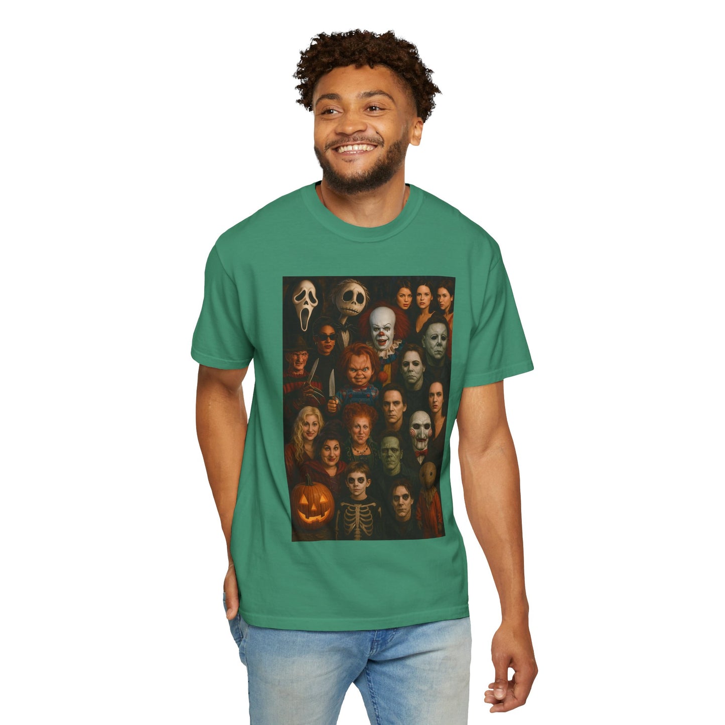 Spooky Halloween T-Shirt | Unisex Garment-Dyed Tee Featuring Iconic Horror Movie Characters, Perfect for Halloween Parties, Horror [...]