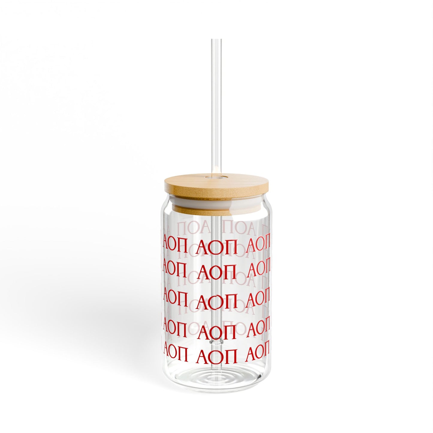 AOPI Personalized Sipper Glass, 16oz - Ideal Gift for Graduates, Eco-Friendly Drinkware for Parties, Outdoor Events, Sorority Celebrations