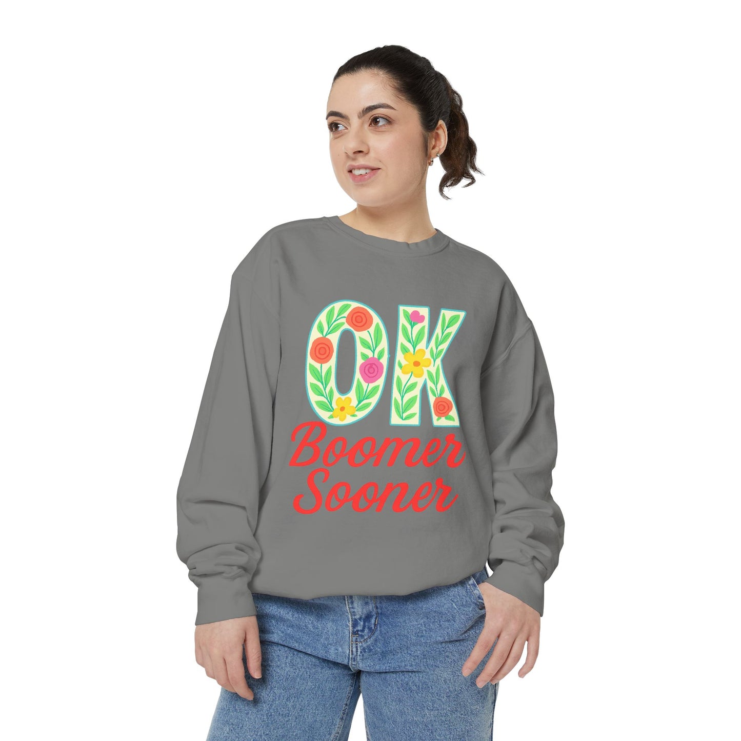 Colorful OK Boomer Sooner Unisex Sweatshirt, Casual Wear, College Apparel, Gift for Fans, Cozy Layering
