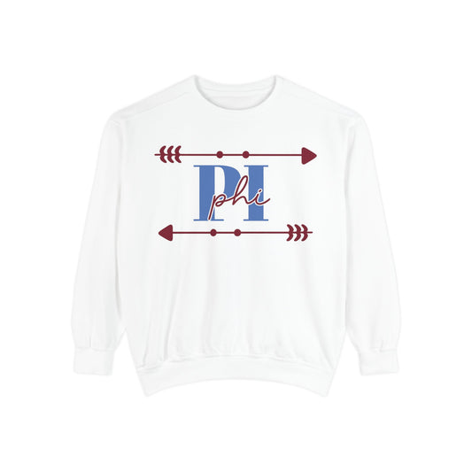 Phi Garment-Dyed Sweatshirt - Cozy Casual Unique Gift College Apparel Graduation Outfit