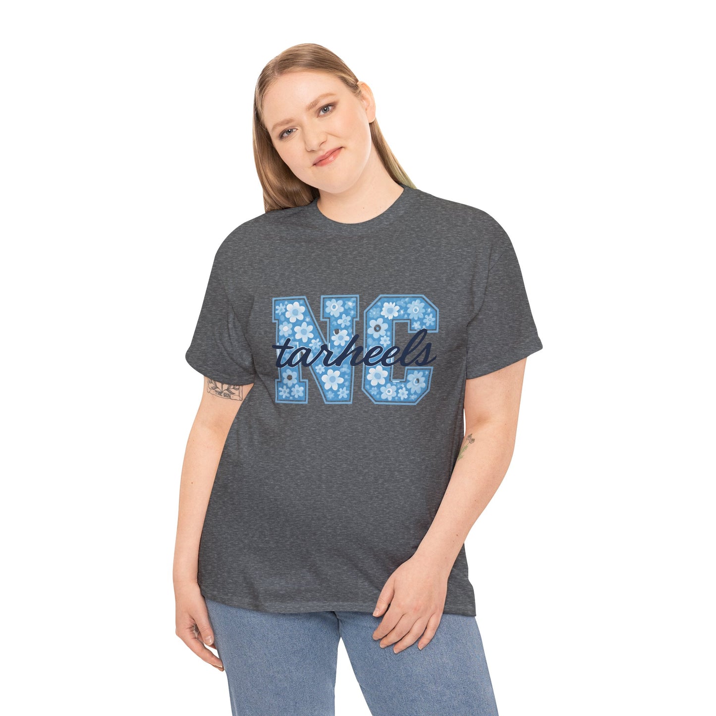 North Carolina Tarheels Unisex Heavy Cotton Tee, College Spirit Wear, Men's and Women's Casual T-Shirt, School Pride Apparel, Gift for Fans