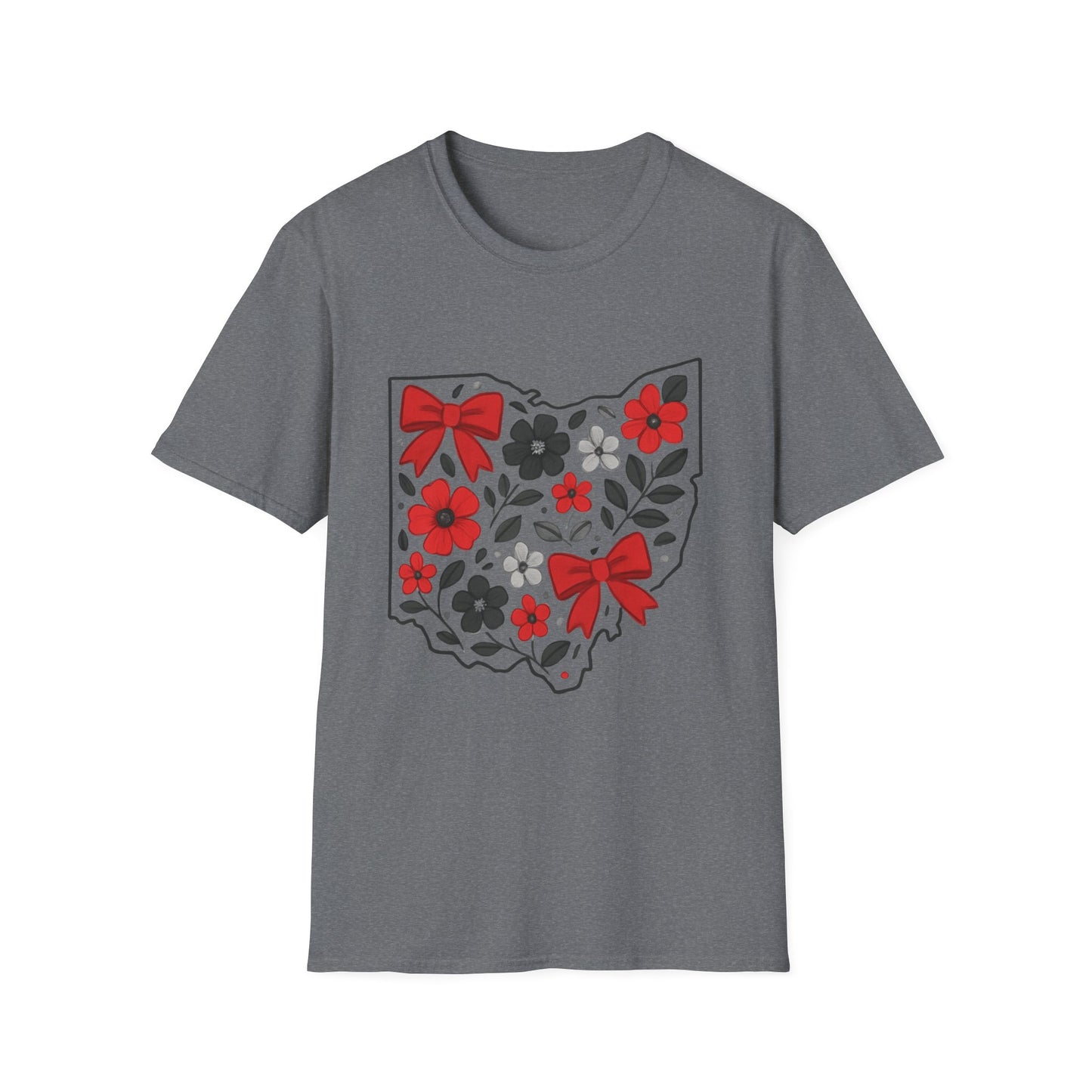 Ohio Floral T-Shirt, Unisex Tees, Gift for Her, Vintage Style, Summer Wardrobe Essential, State Pride