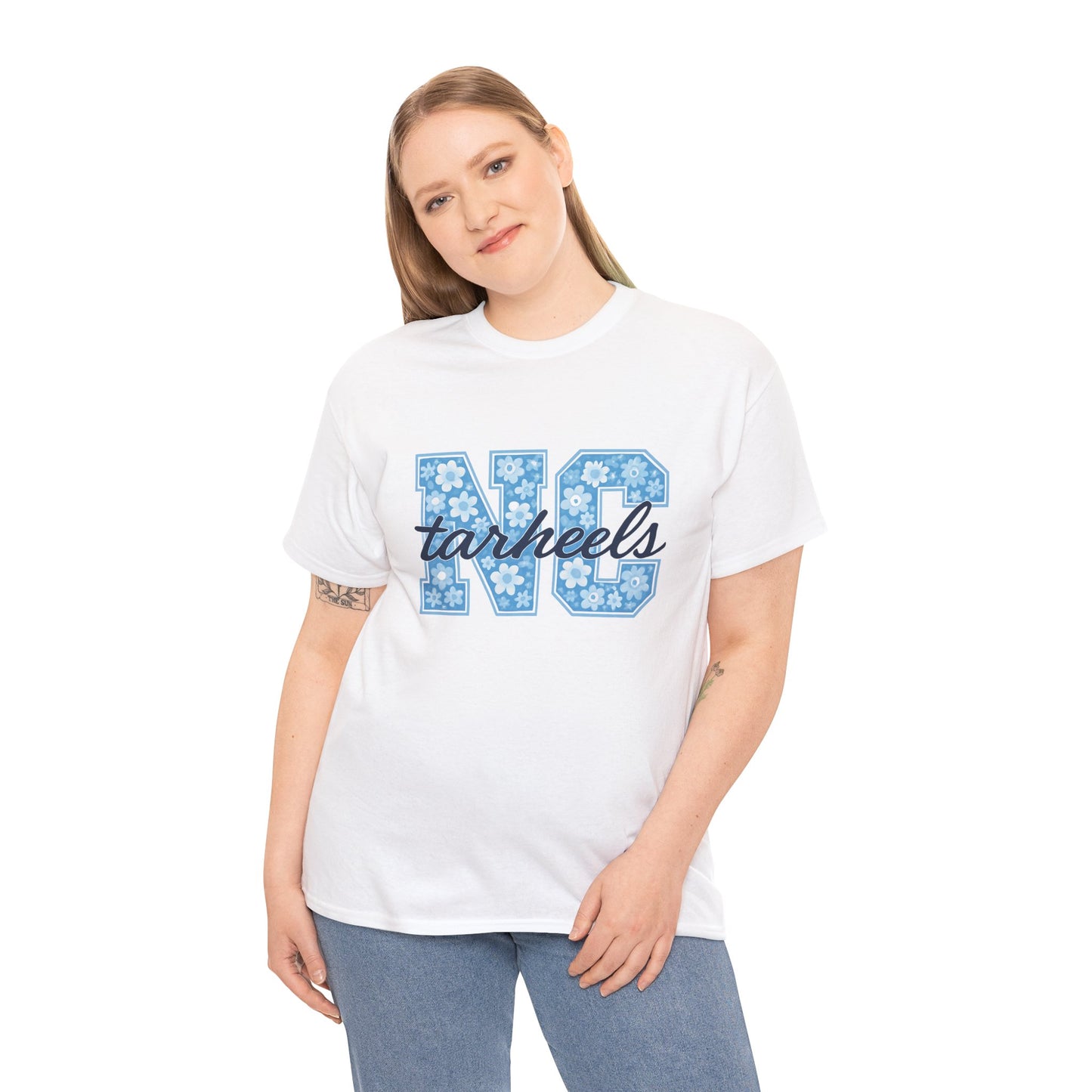 North Carolina Tarheels Unisex Heavy Cotton Tee, College Spirit Wear, Men's and Women's Casual T-Shirt, School Pride Apparel, Gift for Fans