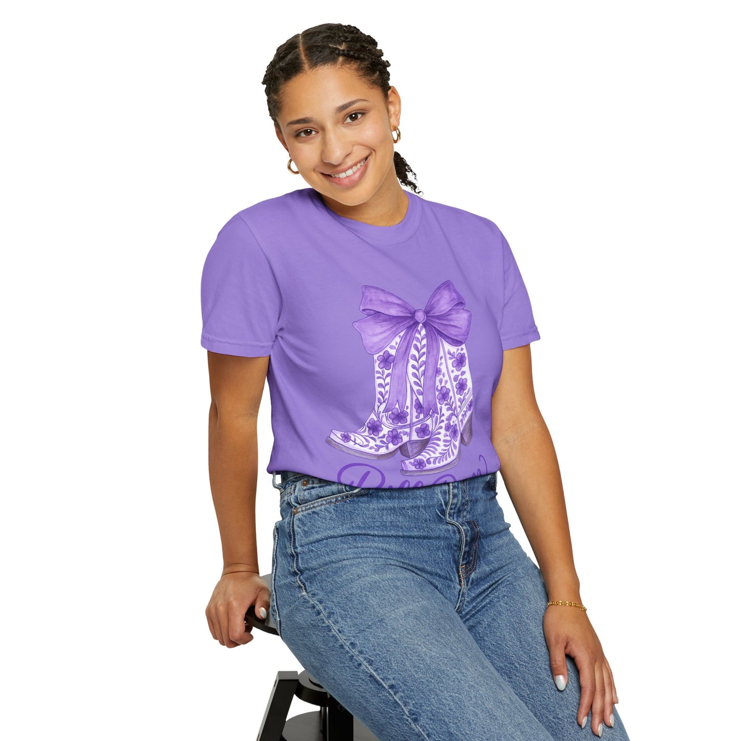 Purple Cowboy Boots T-Shirt | Western Style Tee, Festival Wear, Country Music Shirt, Gift for Horse Lovers, Casual Chic