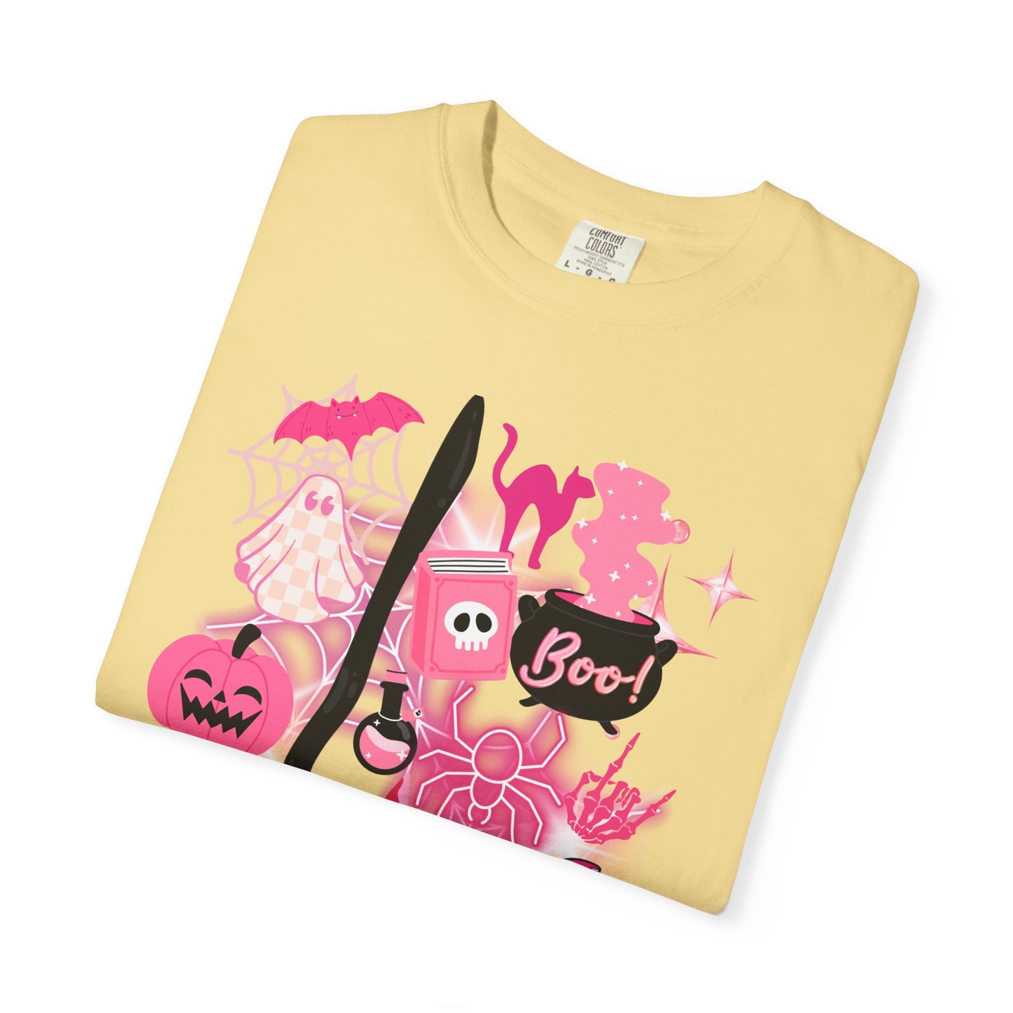 Pink Halloween-Themed Unisex T-shirt, Spooky Shirt, Ghostly Apparel, Boo T-shirt, Fall Fashion, Halloween Costume Top