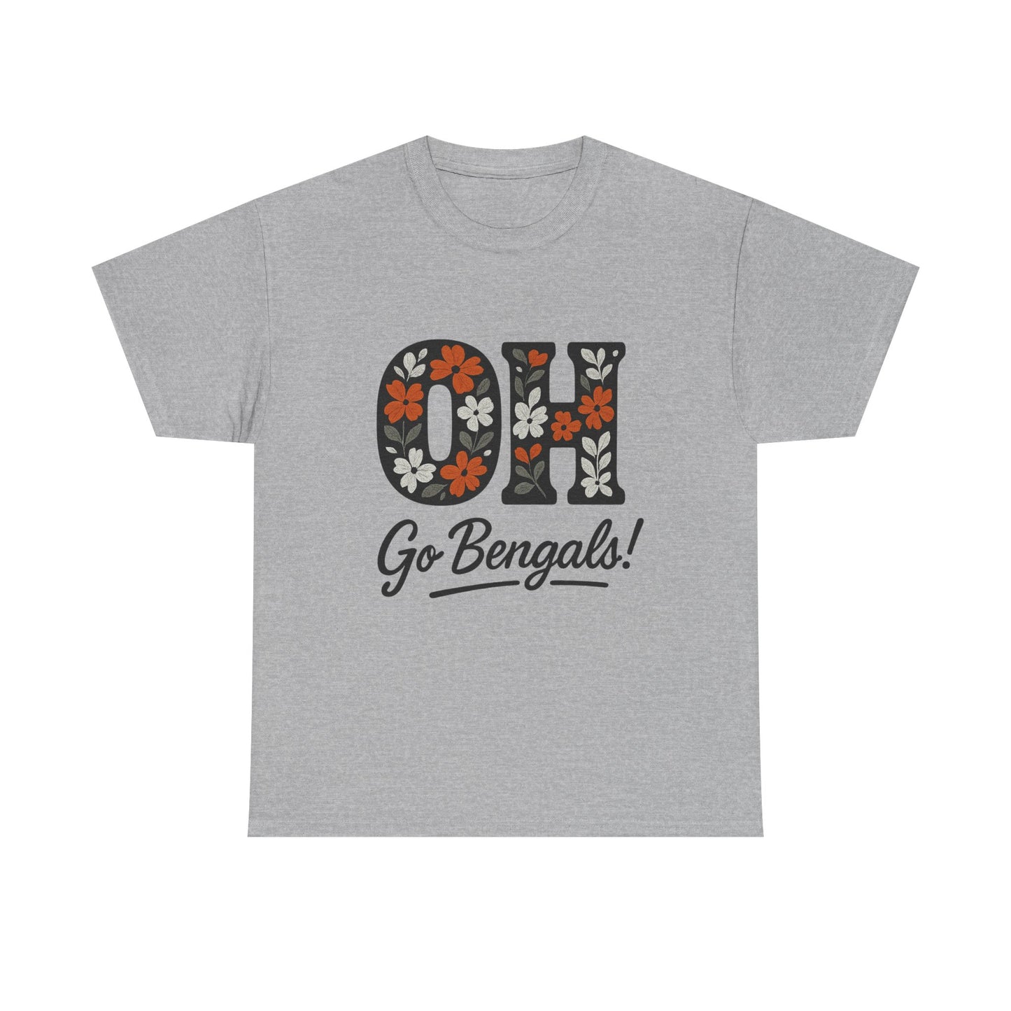 Bengals Floral Tee - Unisex Heavy Cotton