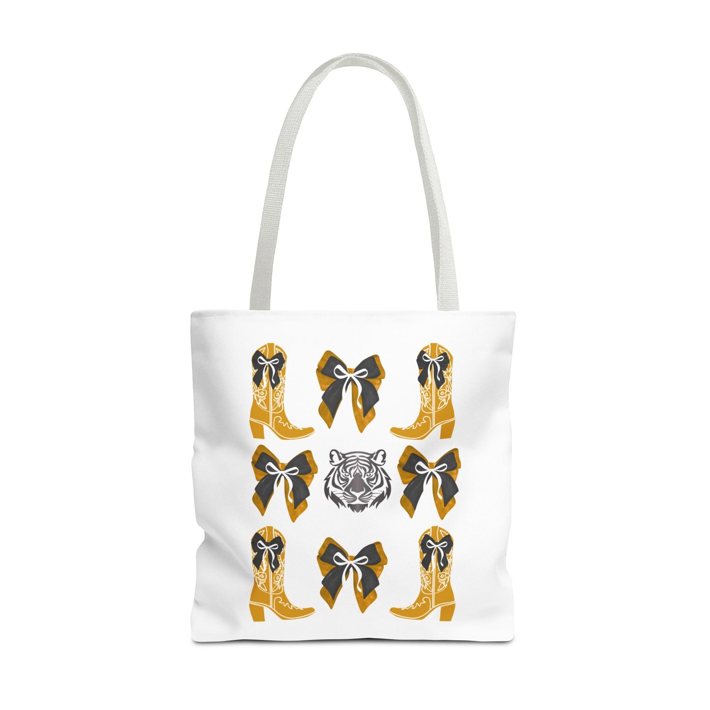 Mizzou tigers tote bag, missouri game day, Stylish Tote Bag with Boots and Tiger Design, missouri fan gift, missouri tigers alumni, graduation gift, mo tigers