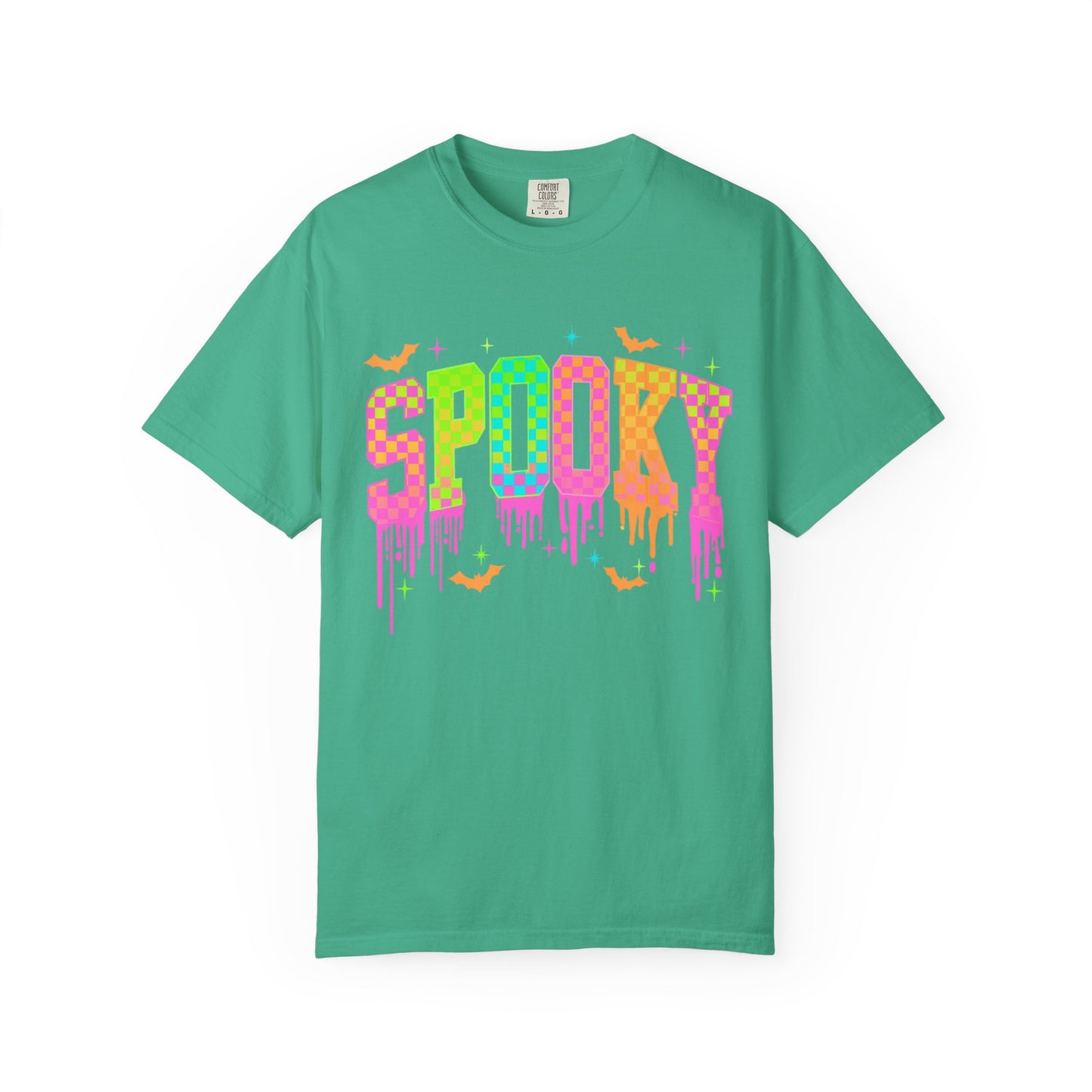 Colorful Neon Checkered Spooky T-Shirt