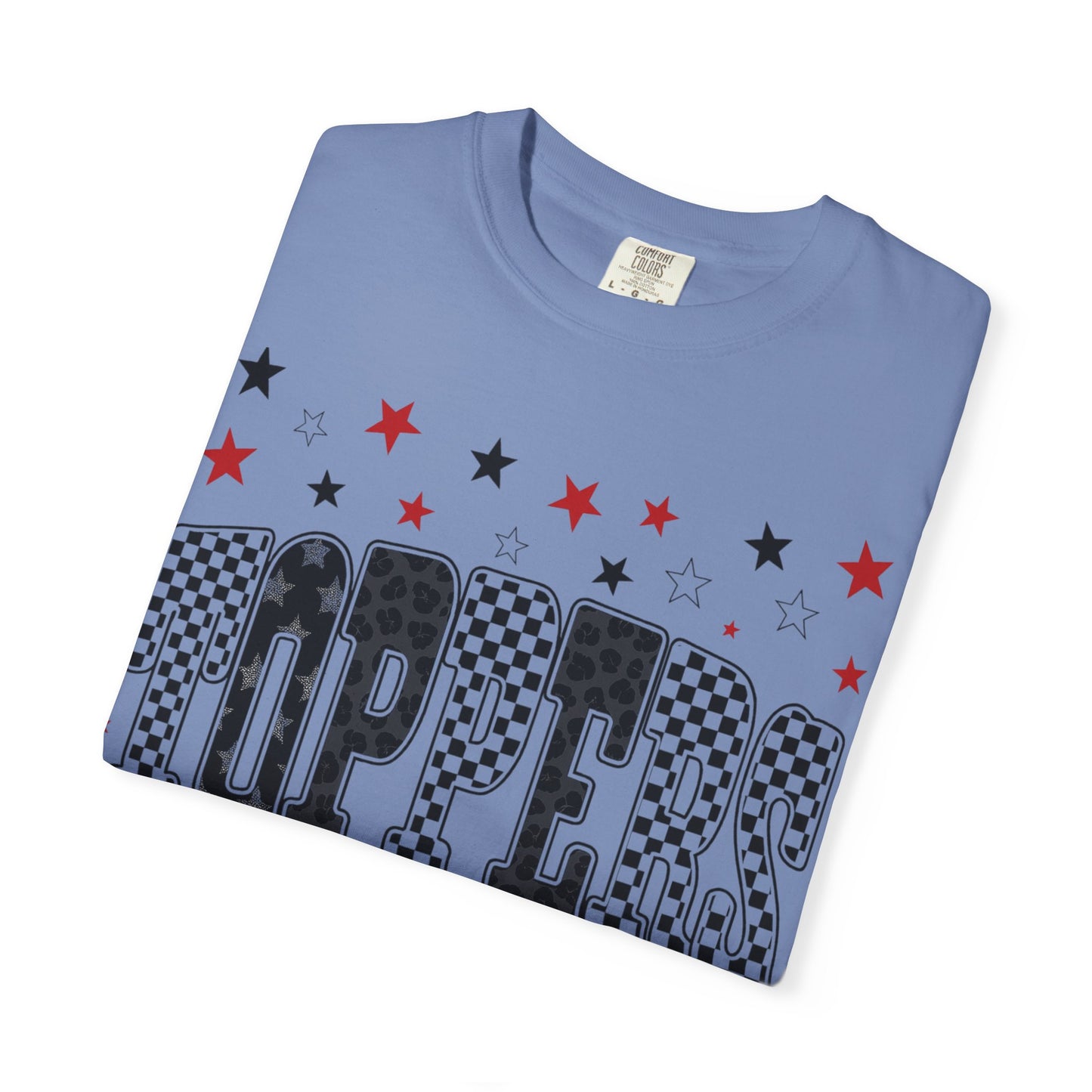 Topper Star and Checker Pattern Graphic Tee