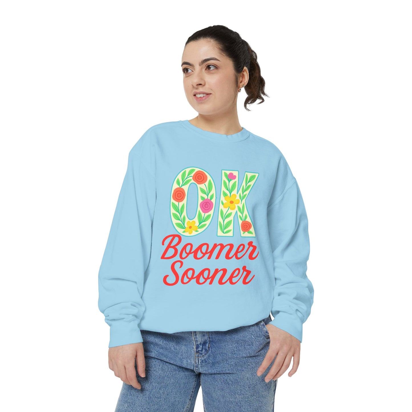 Colorful OK Boomer Sooner Unisex Sweatshirt, Casual Wear, College Apparel, Gift for Fans, Cozy Layering