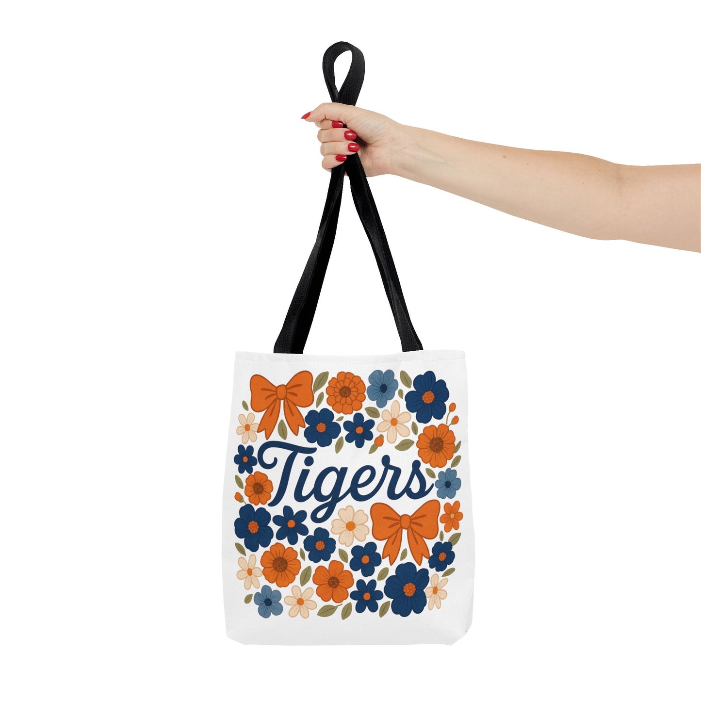 Floral Tiger Tote Bag, Cute Shopping Bag, Reusable Grocery Tote, Gift for Students, Eco-friendly Handbag, Graduation Gift, Alumni Gift