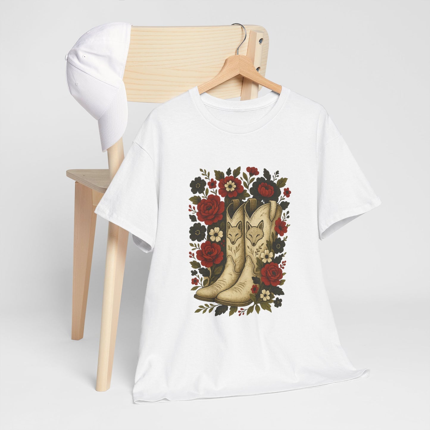 AR State Red Wolves Vintage Floral Cowboy Boots Tee