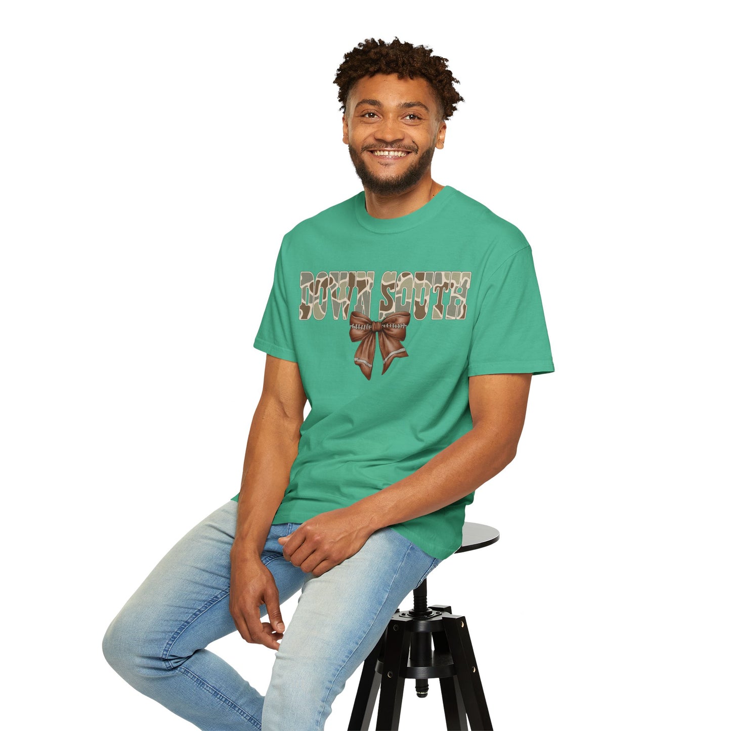 Camo Bow Graphic Tee - Trendy Apparel for Casual Outings and Birthdays