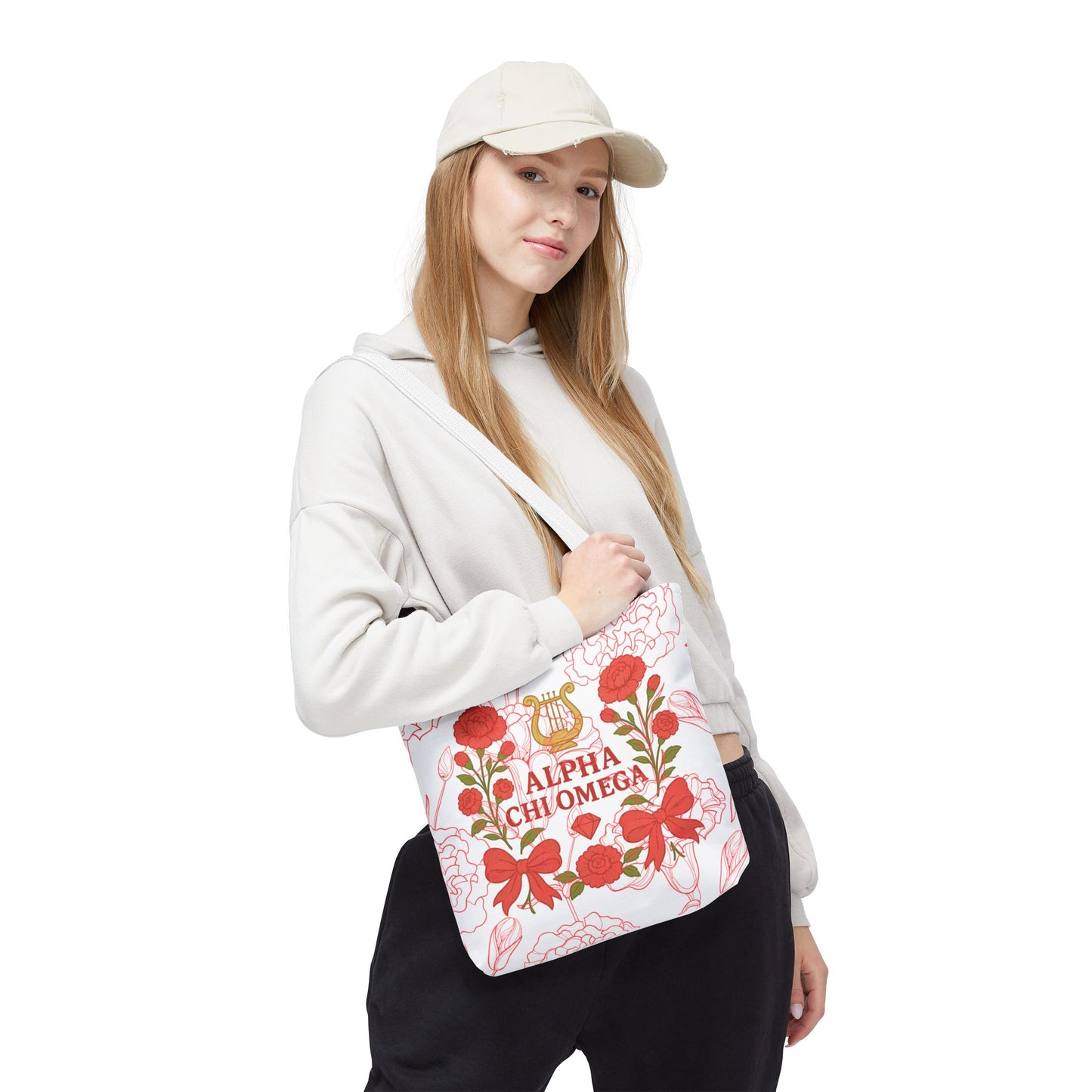 Floral Sorority Alpha Chi Omega Tote Bag, College Essentials, Gift for Sorority Sisters, Eco-Friendly Shopping Tote, Alpha Chi Omega Apparel