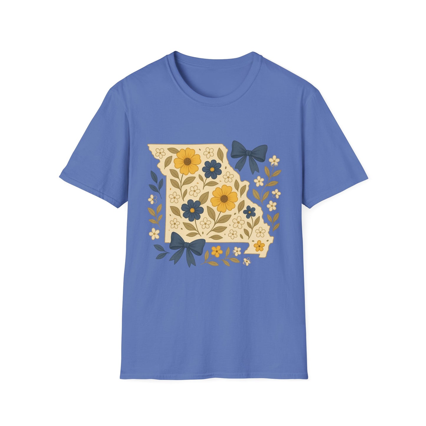 Missouri Floral Unisex T-Shirt, Softstyle Tee, Gift for Her, Spring Fashion, Casual Wear, Personalized Shirt, Eco-Friendly Apparel