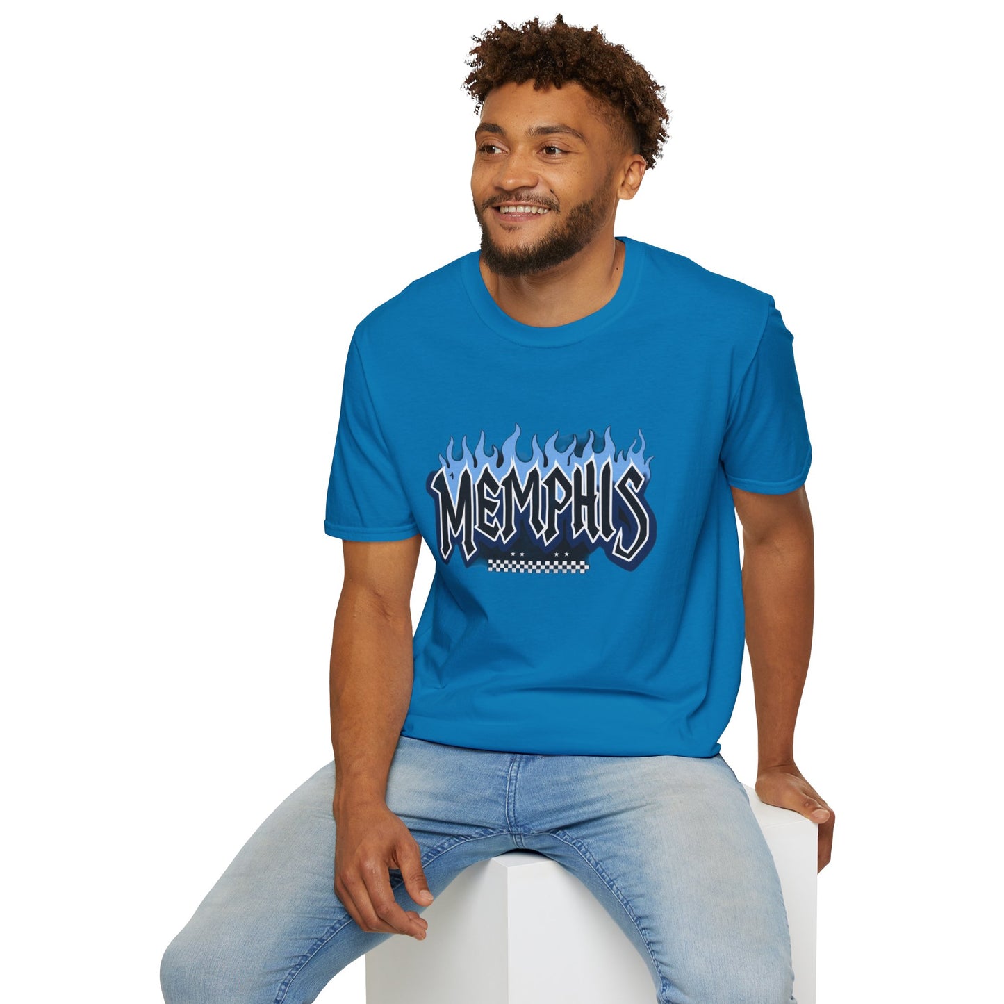 Memphis Flame Graphic T-Shirt, Unisex Tee, Casual Wear, Gift for Music Lovers, Summer Fashion, Graphic Design Shirt