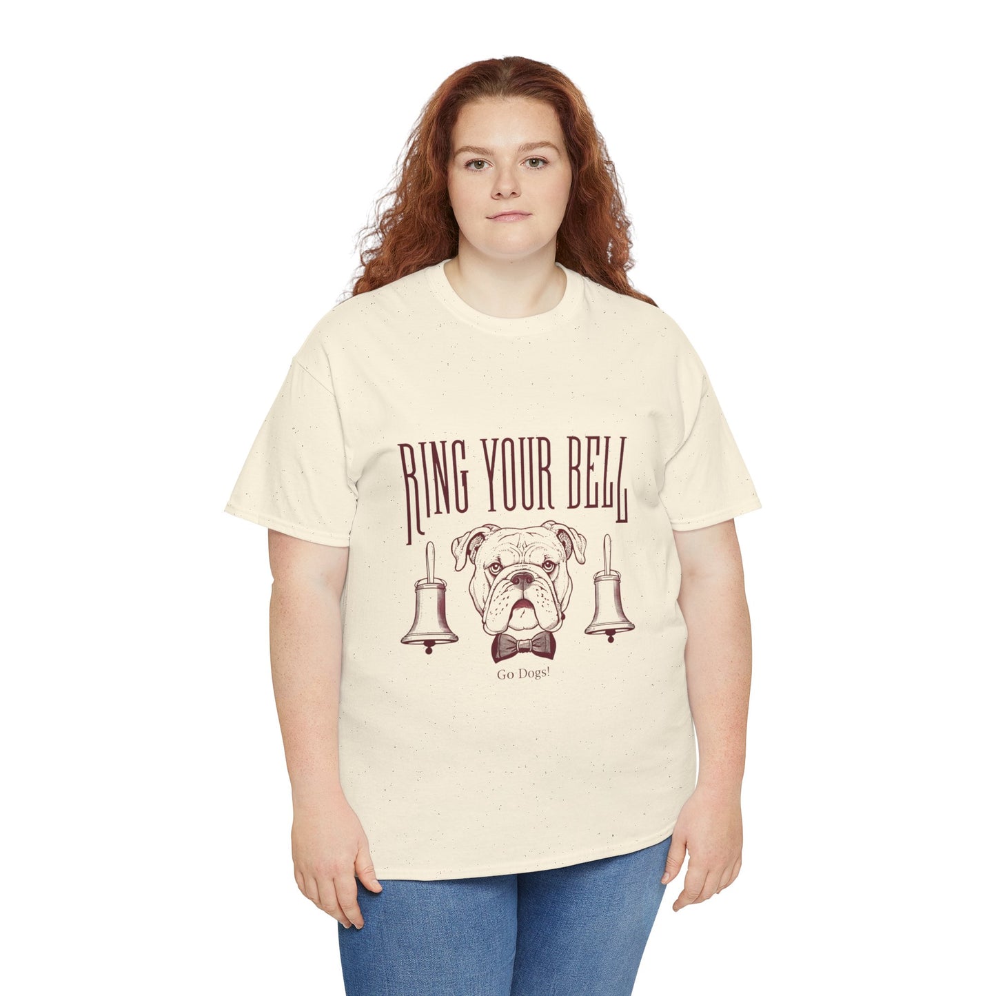 Dog Lover's Unisex Heavy Cotton Tee | 'Ring Your Bell' Shirt, Bulldog Tee, Pet Owner Gift, Funny Dog Apparel, Casual Wear
