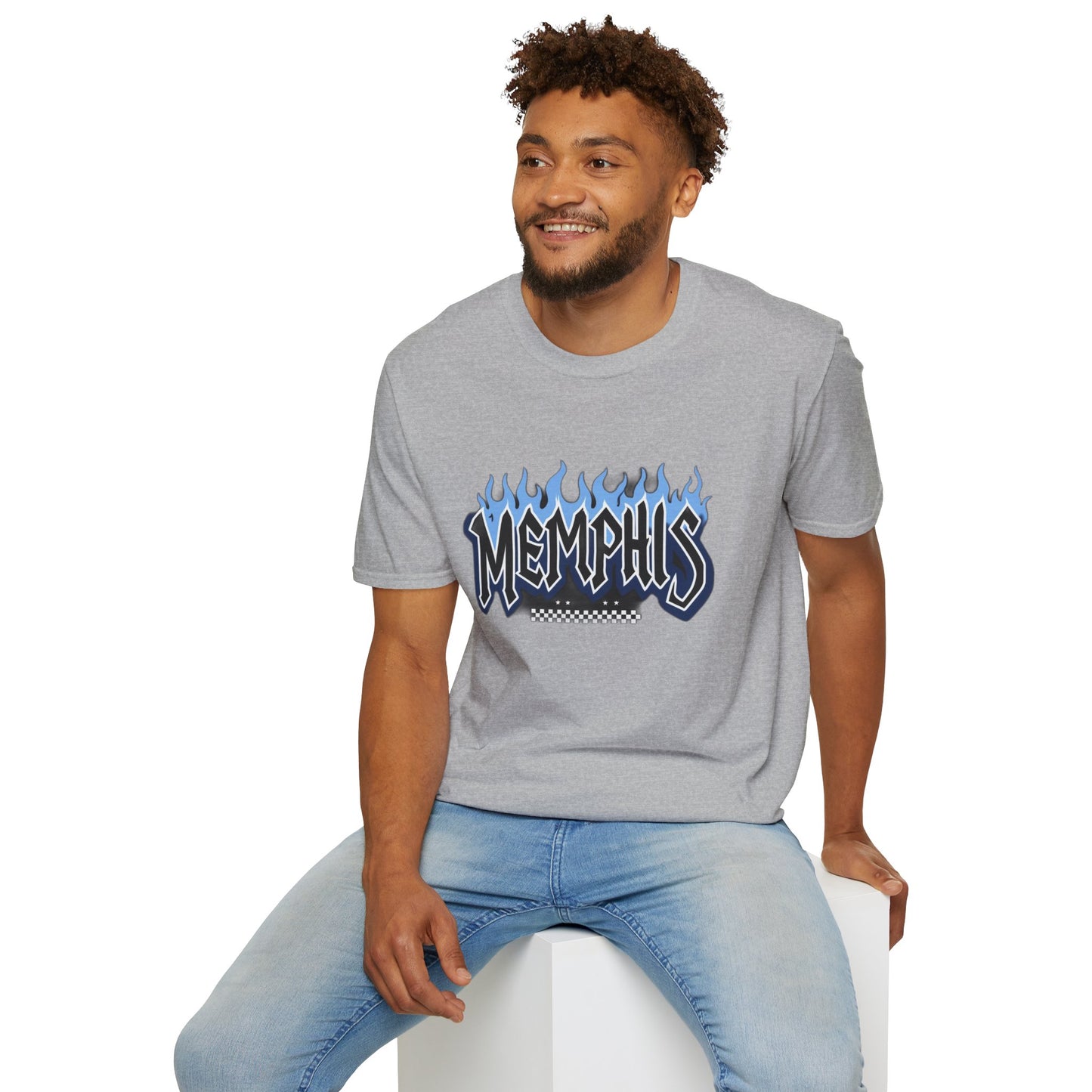 Memphis Flame Graphic T-Shirt, Unisex Tee, Casual Wear, Gift for Music Lovers, Summer Fashion, Graphic Design Shirt