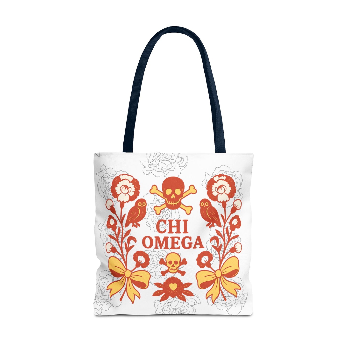 Chi Omega Floral Tote Bag