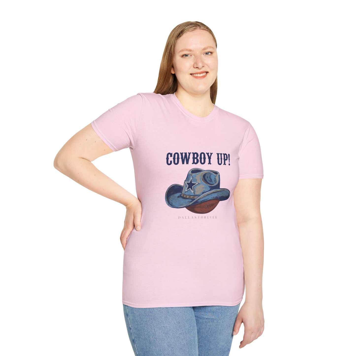 Cowboy Up! Unisex Softstyle T-Shirt - Casual Western Tee for Rodeos, Country Events, Fun Graphic Shirt, Everyday Wear