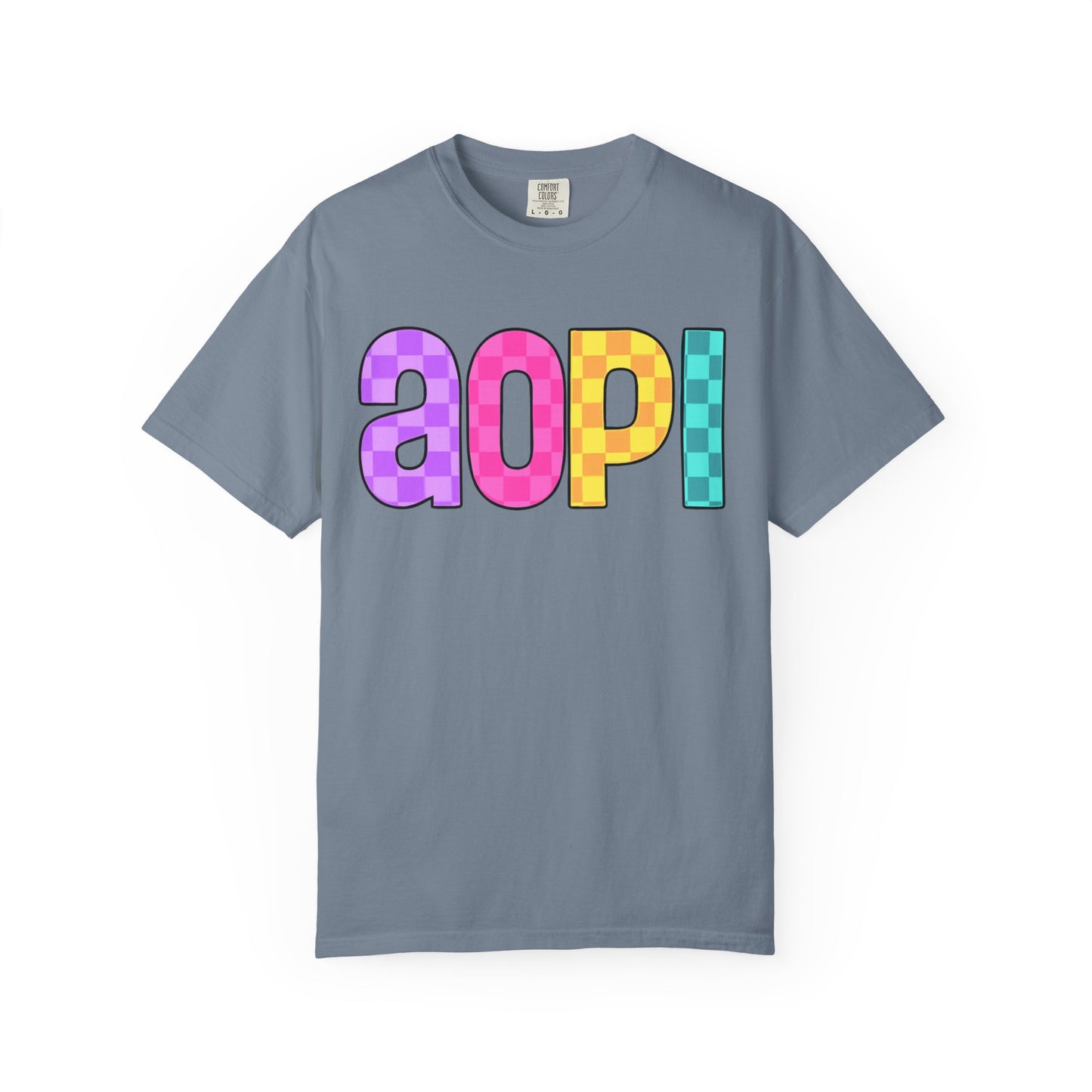 Colorful Graphic Tee - Trendy Unisex Garment-Dyed T-shirt for Casual Summer Wear and AOPI Spirit Gift