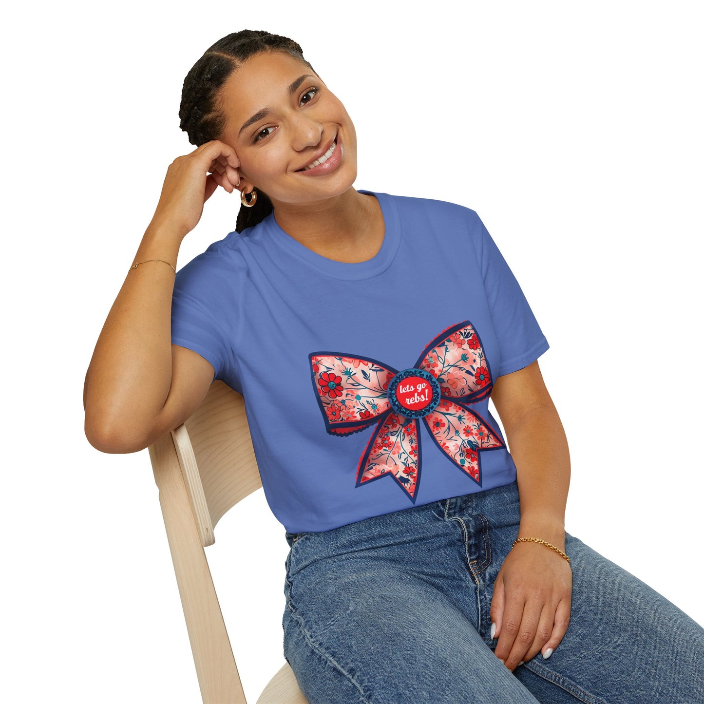 Go rebs coquette bow, Floral Bow T-Shirt | Gift for Her, Casual Wear, Birthday Party, Spring Fashion, Cute Graphic Tee