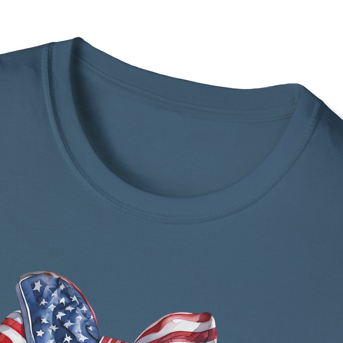 Patriotic Cowboy Boot T-Shirt | Unisex Softstyle Tee for Independence Day