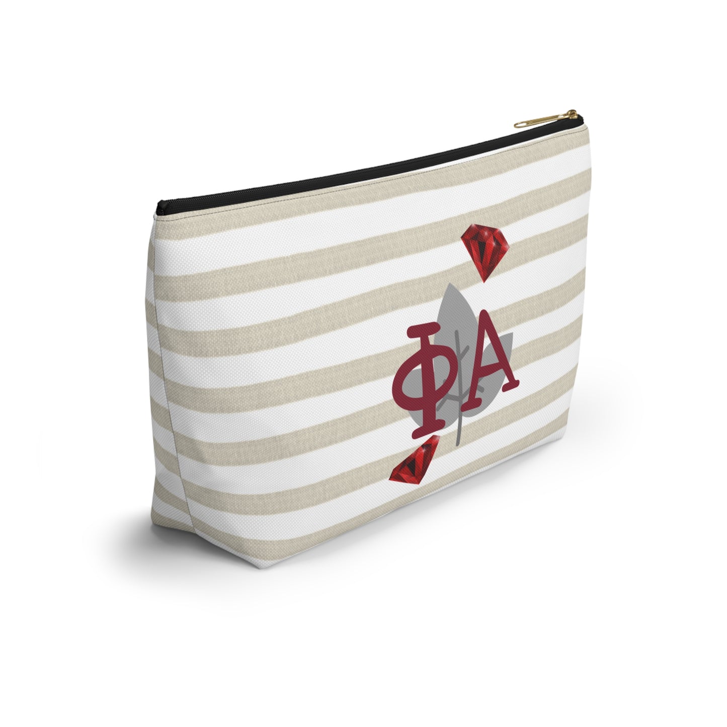 Alpha Phi Chic T-Bottom Accessory Pouch for Sorority Sisters | Makeup Bag, Travel Organizer, Gift for Graduates, Fun Storage