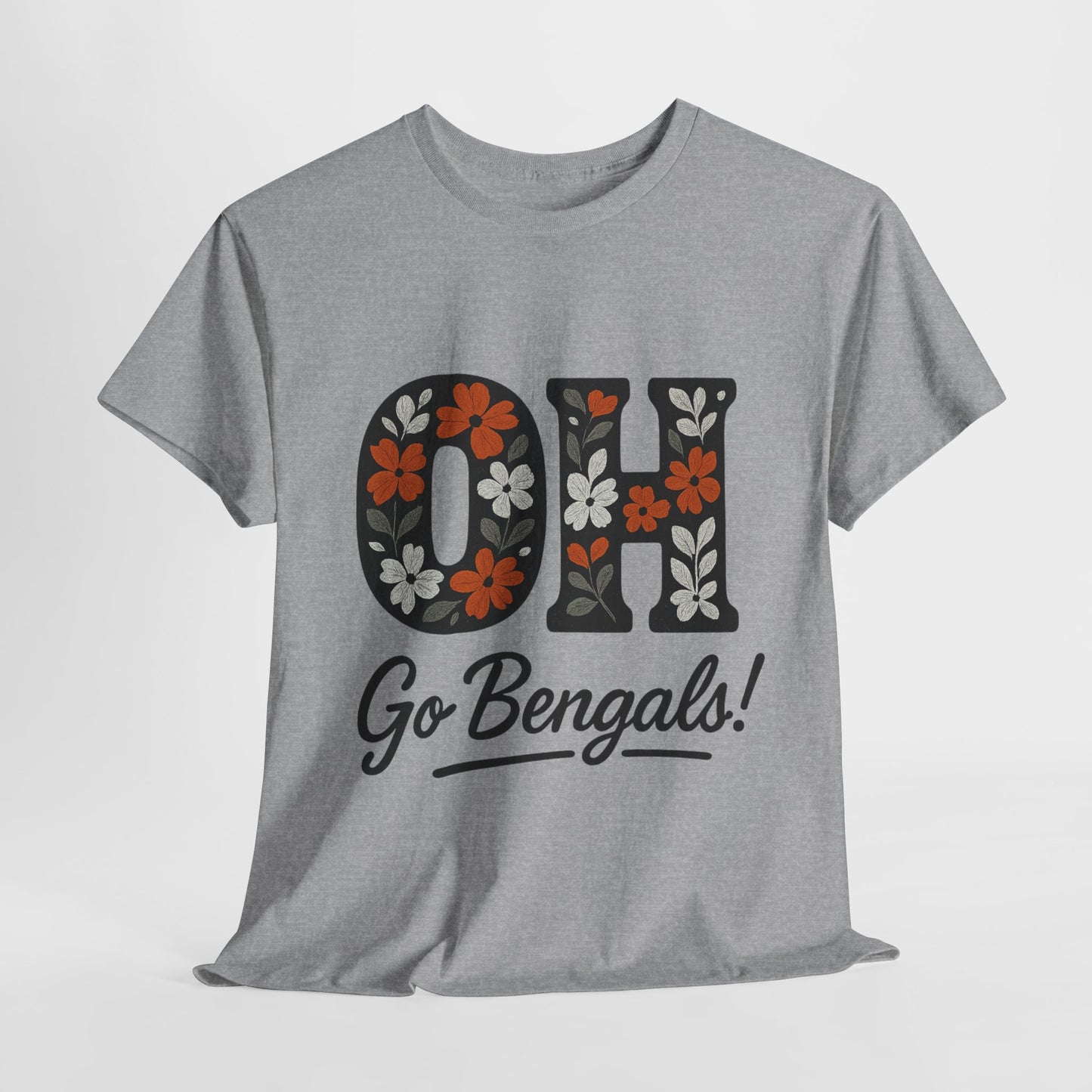 Bengals Floral Tee - Unisex Heavy Cotton