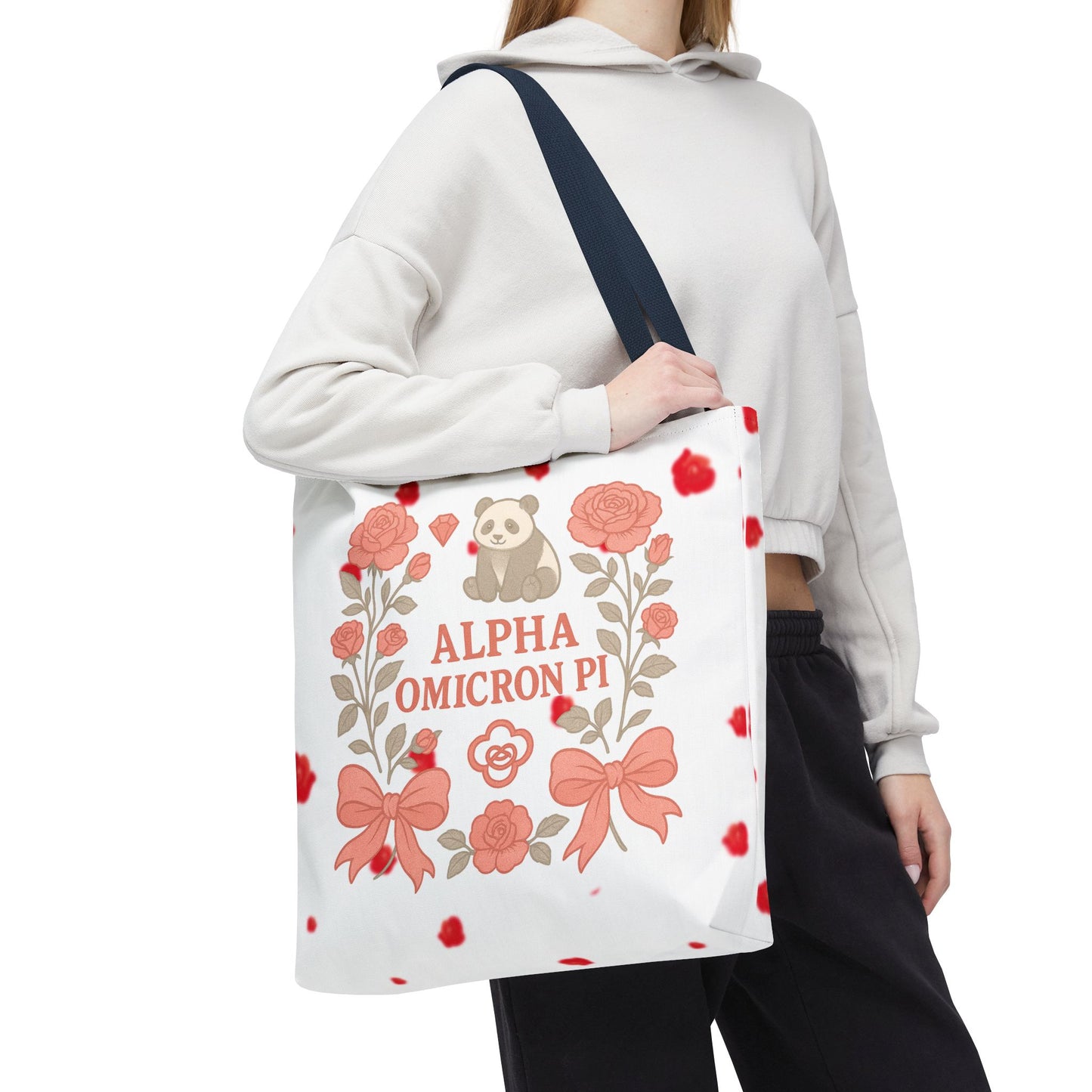 Floral Alpha Omicron Pi Tote Bag, Sorority Tote, Gift for Sisters, College Bag, Cute Everyday Tote