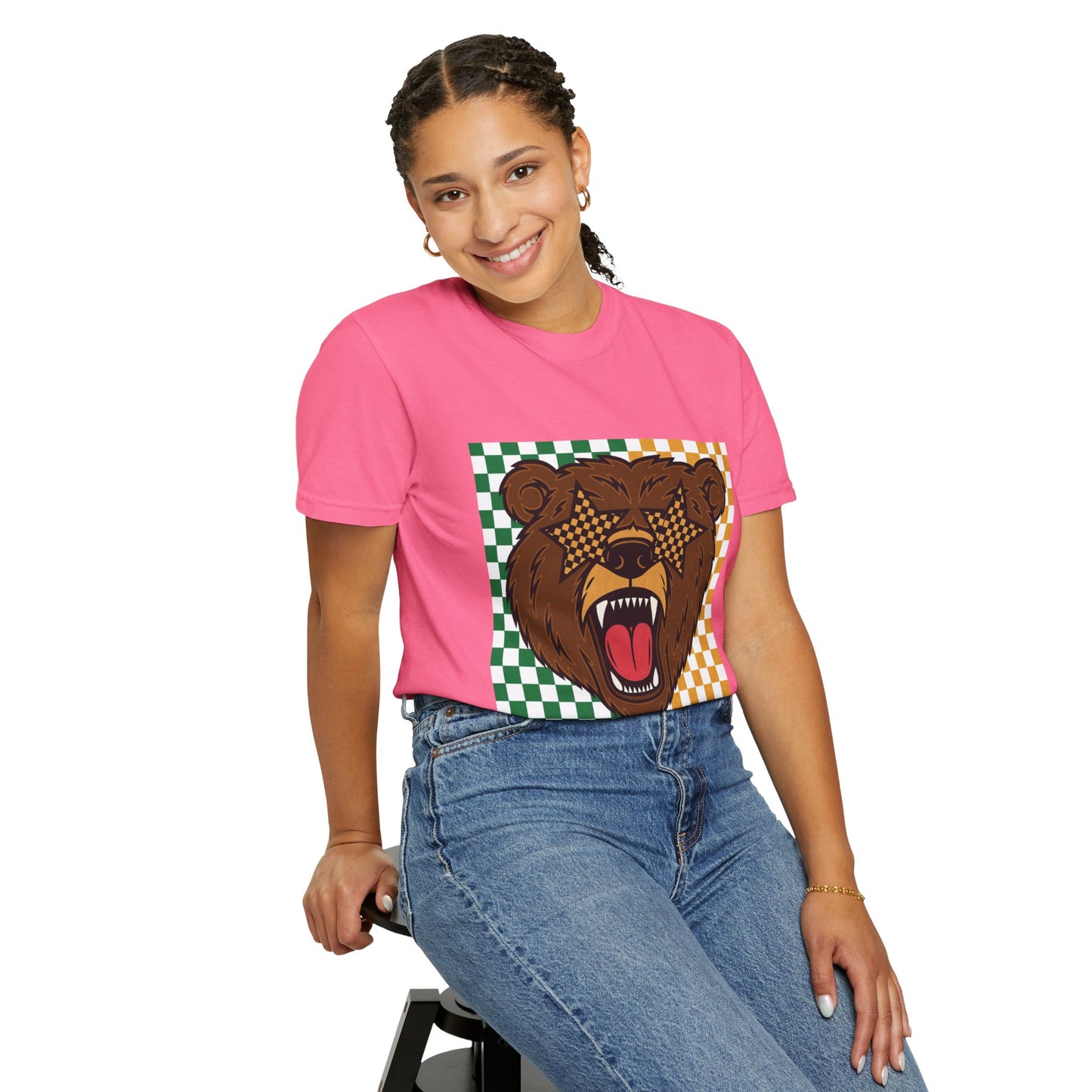 Checkered BU Bear Unisex T-shirt