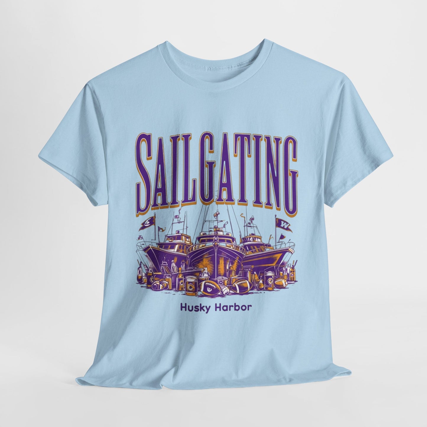 Sailgating Tee - Washington Huskies Unisex Heavy Cotton Shirt