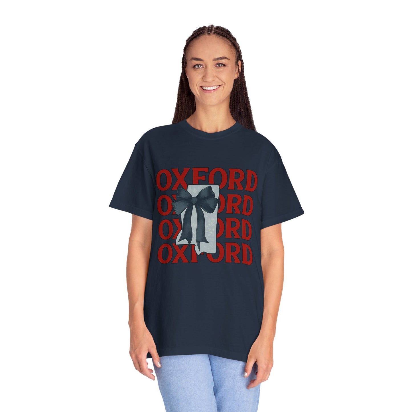 Oxford Bow Graphic Tee, Casual Unisex T-shirt, Gift for Students, College Apparel, Trendy Fashion Top, Birthday Gift