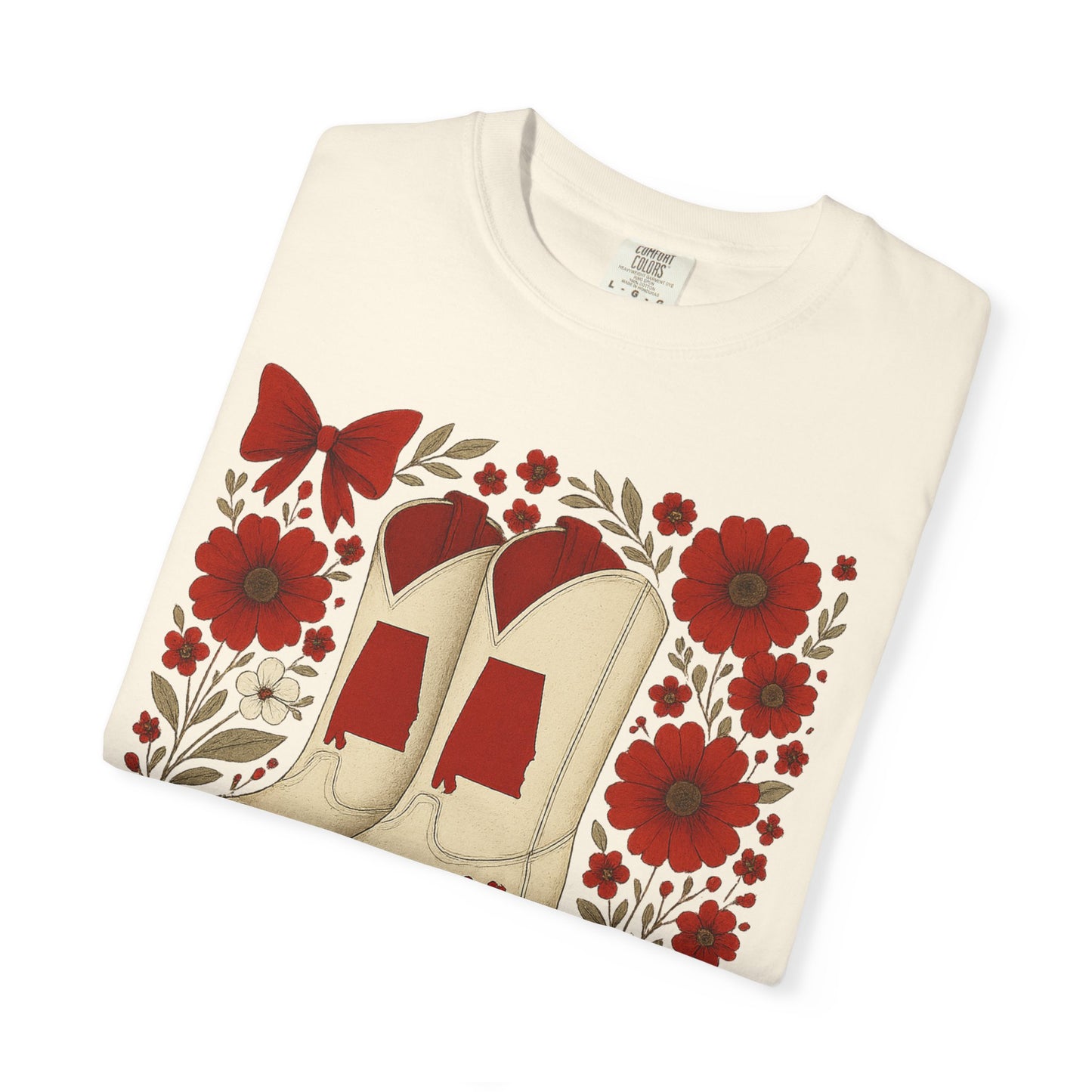 Vintage Cowboy Boots Floral Unisex T-shirt - Alabama Fan, Bama Game Day