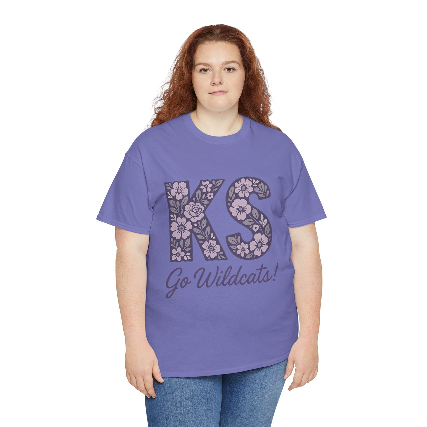 KS Floral Team Spirit Tee: Celebrate Kansas State Wildcats in Style, Perfect for Sports Events, Gifts, & Casual Wear