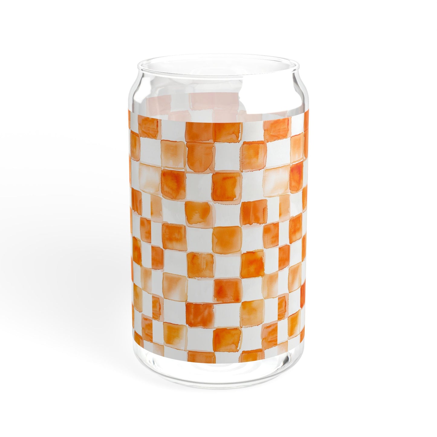 Tennessee Checkered 16oz Sipper Glass, Tennessee Checkered Chic - Stylish Drinkware for Home, Parties, Gifts