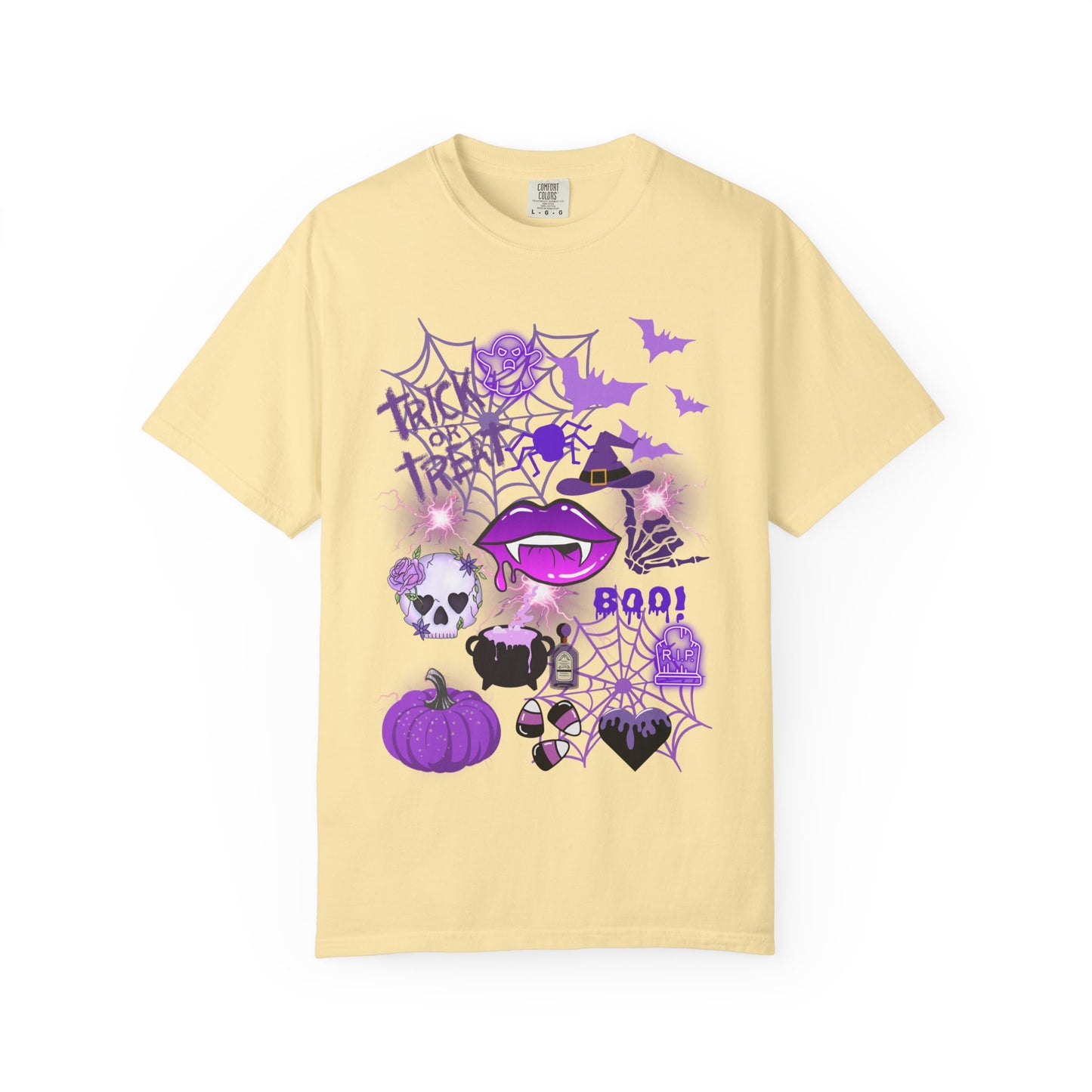 Spooky Purple Vibes Halloween Graphic T-Shirt, Fun Unisex Tee for Spooky Season, Trick or Treat, Boo! Shirt, Halloween Party Wear, Gift Idea